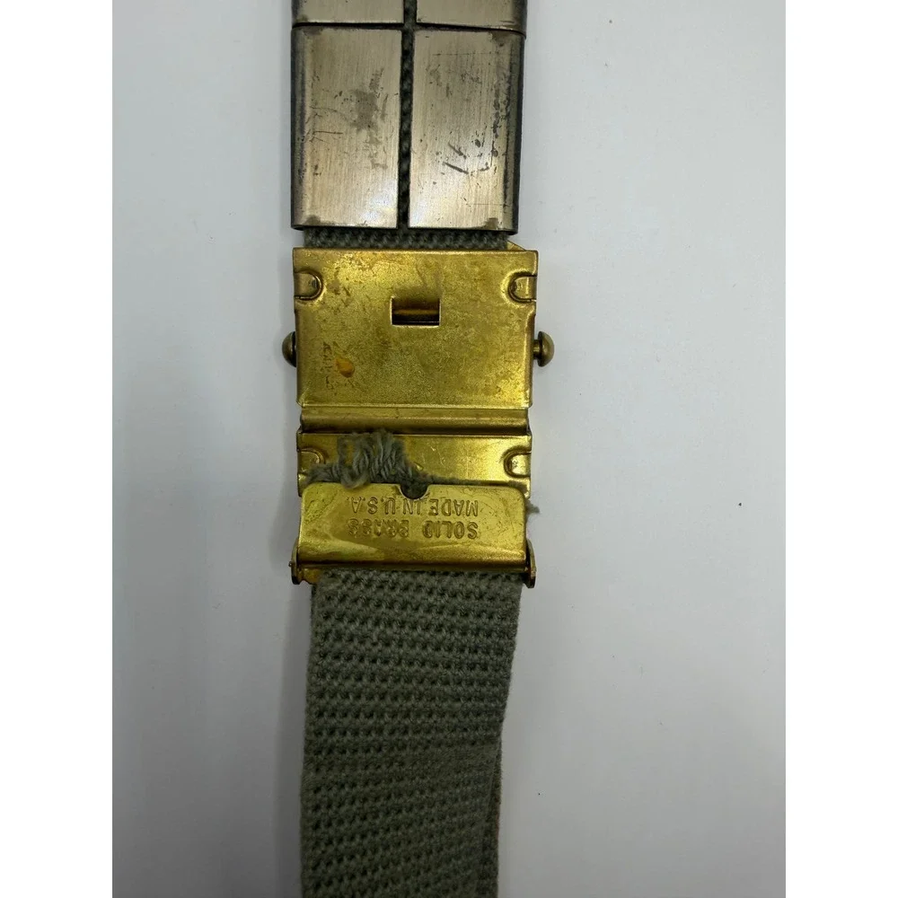 Vintage Boy Scouts BSA Web Belt Brass Buckle National Jamboree Sliders 1950-1960